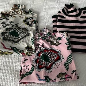 Three Tory Burch turtlenecks size large